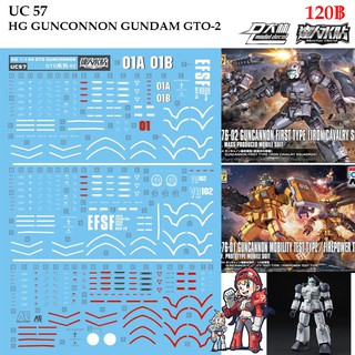 ดีคอลน้ำ [D.L. Darlinl] UC57 GTO2 GUNCONNON GUNDAM HG 1/144 Water Decal UC 57