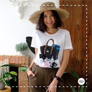 Begin T-Shirt เสื้อยืดงานปักมือ ลาย Black Bag