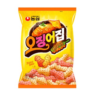 ojingeojib ขนมอบกรอบเกาหลีรสปลาหมึก nongshim brand ห่อใหญ่สุดคุ้ม 55g, 83g. 오징어집버터구이맛