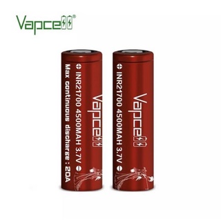 Vapcell INR21700 4500mAh 20A 3.7V ของแท้ แพค2ก้อน แถมฟรีกระเ…