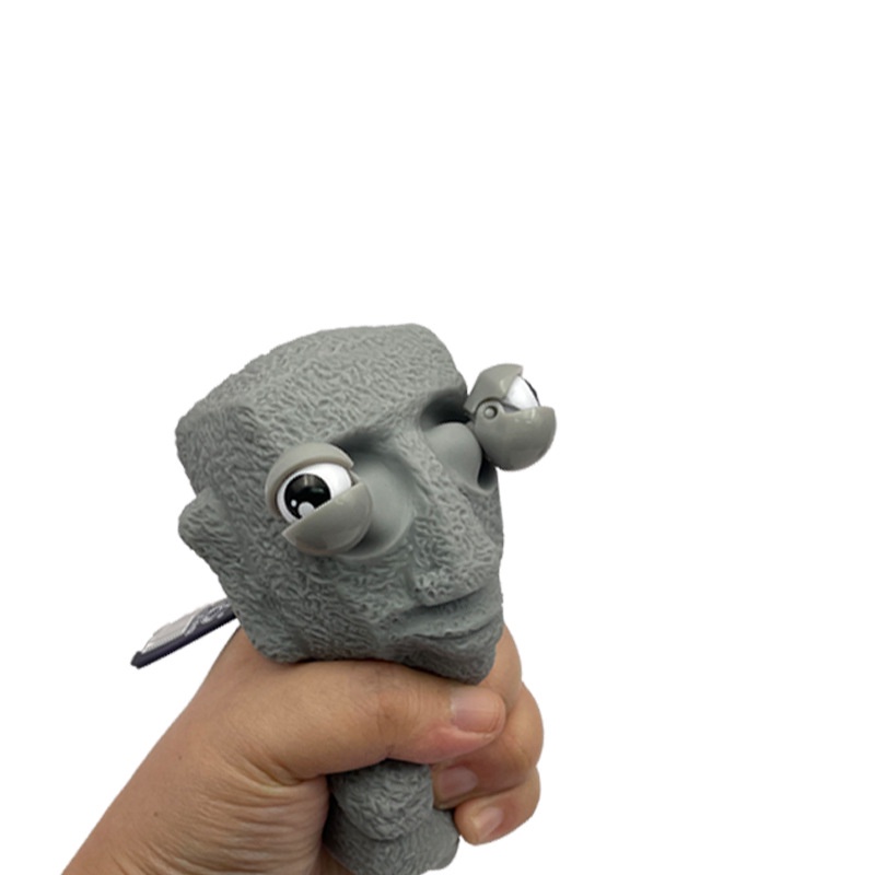 ของเล่นบีบคลายเครียด ตุ๊กตาหินโมอาย Squeeze Toy Moai ตาโปน บีบแล้วตาโปน ยางนิ่ม ของขวัญ Vent Toy Fidget Squishy rock