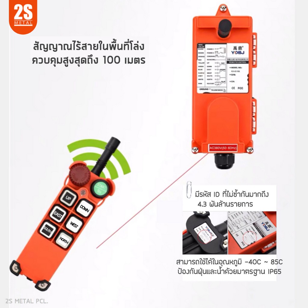 🔥ลดแรง🔥 2sonline รีโมทเครน รีโมทเครนไร้สาย Crane Remote F21-E1 380V 1 สปีด รีโมทรอกไฟฟ้า ราคาโรงงาน 