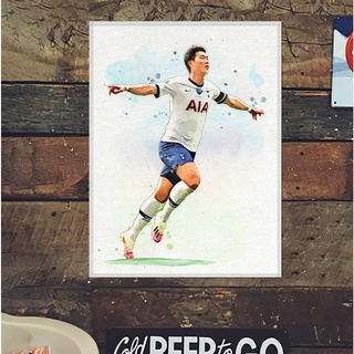 โปสเตอร์ ผ้าแคนวาส ซน ฮึง มิน (1) ทีมทอตนัมฮอตสเปอร์ Son Heung-min Tottenham Hotspurs ภาพวาด ศิลปะ นักบอล นักฟุตบอล