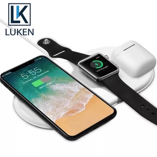 Luken Qi แท่นชาร์จไร้สาย 3 in 1 พับได้ สําหรับ iP 12 11 Pro XS MAX XR X 8 App Watch Airp Pro