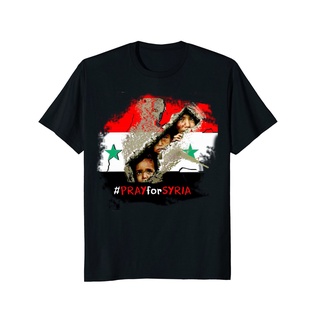 เสื้อยืดผ้าฝ้ายพิมพ์ลายขายดี  ใหม่ เสื้อยืดลําลอง แขนสั้น พิมพ์ลาย Pray for Syria คุณภาพดี สําหรับผู้ชาย