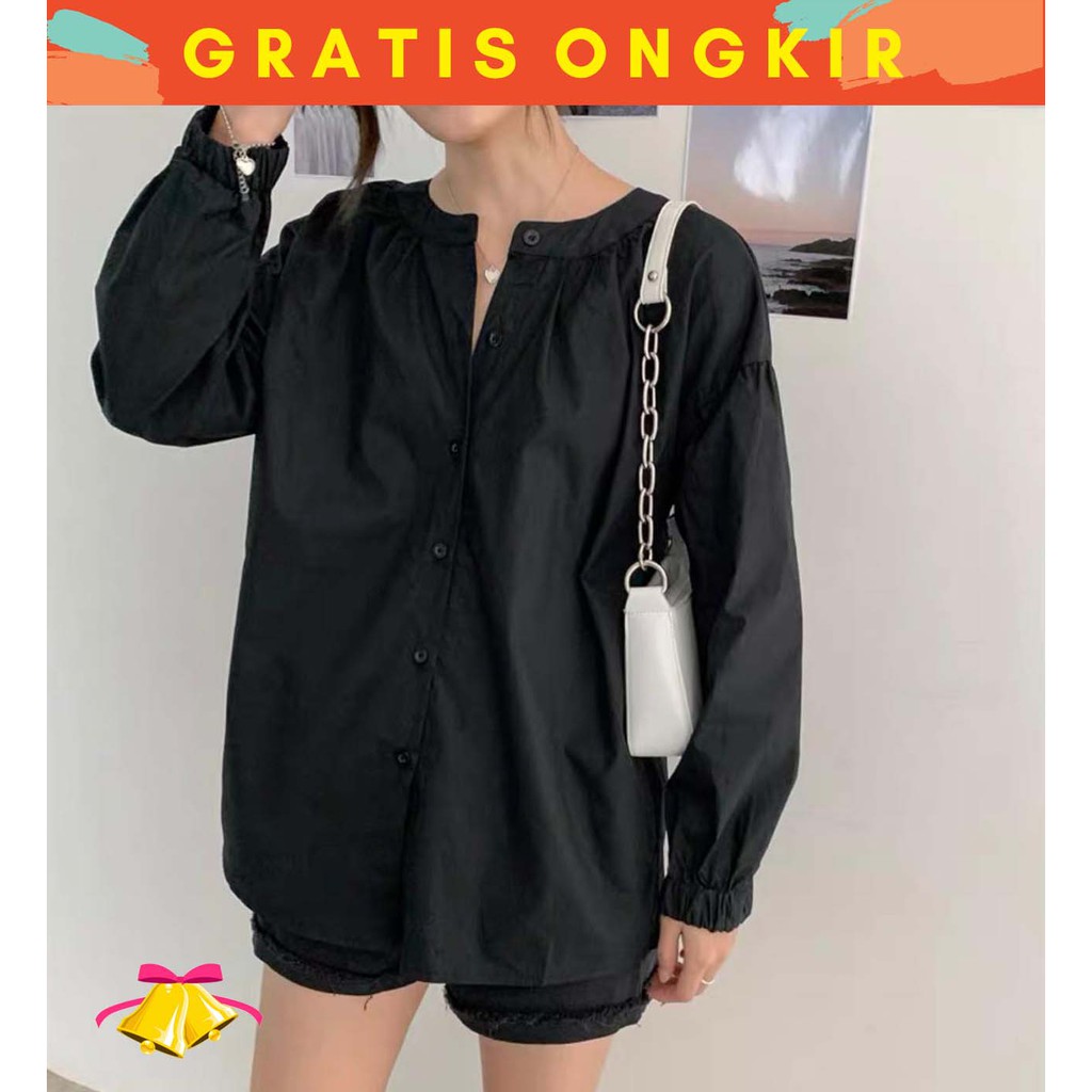 COTTONBELLS IMPORTED CASUAL เสื้อท็อปผู้หญิง YIVONE BUTTON LONGSLEEVE TOP (AR - B 11827)