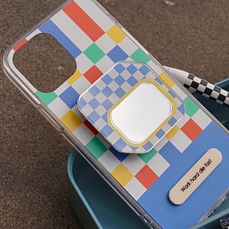 WGG CRAFT STUDIO | RED-YELLOW-BLUE PHONE CASE เคสลายตาราง 💙💛❤️ (มีให้กดป้ายติดเคสราคา 10฿)