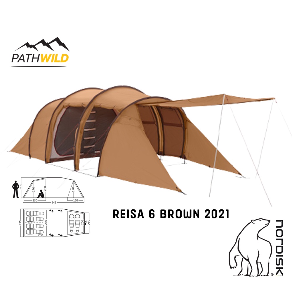 เต็นท์ครอบครัว ขนาด6 คน NORDISK REISA 6 BROWN 2021