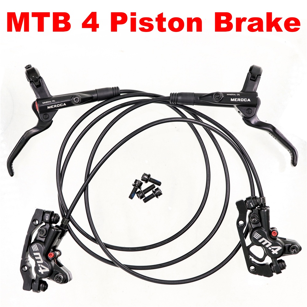 Mountain Bike Hidraulic 4 Piston Disc Brake MTB DH AM FR Bike Oil Pressure Caliper Clamp Brake Resin Brake Pads 800/1400
