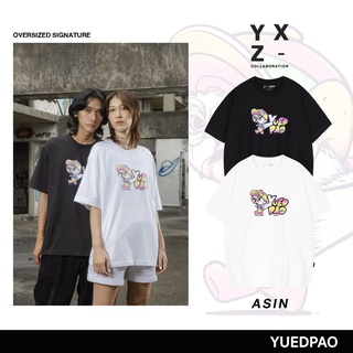 Yuedpao X Asin ยอดขาย No.1 รับประกันไม่ย้วย 2 ปี เสื้อยืดเปล่า เสื้อยืด Oversized แขนสั้น Set Black&amp;White