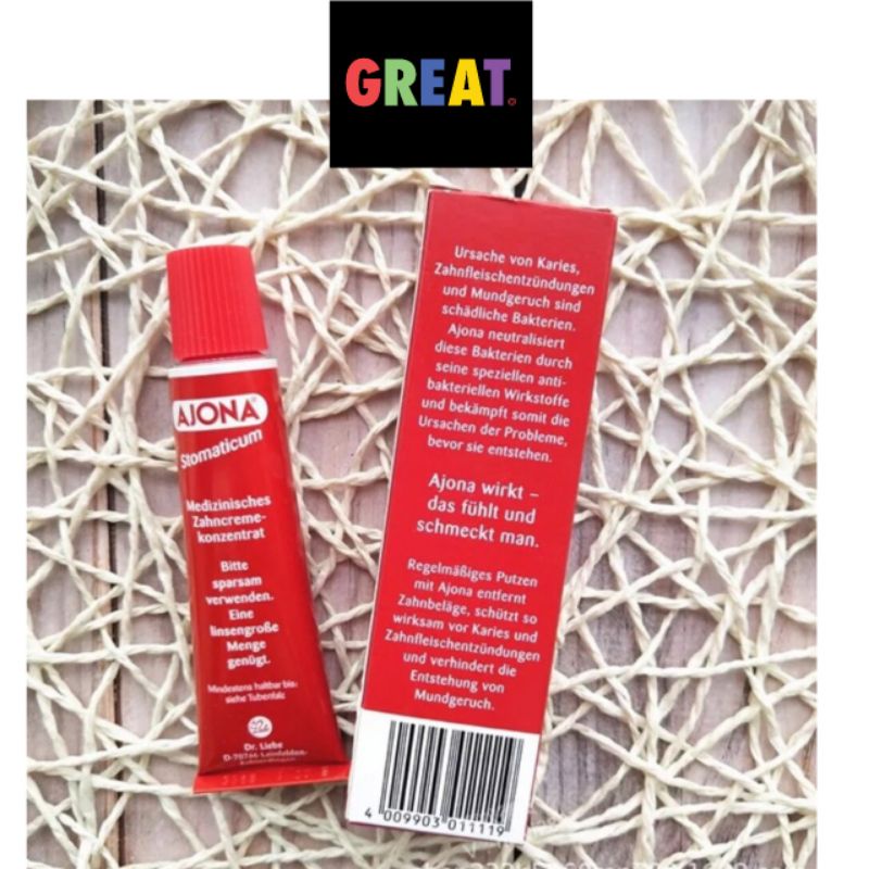 ยาสีฟัน เยอรมัน แท้ เข้มข้นมาก AJONA Stomaticum 25 ml (ขนาดปกติ)