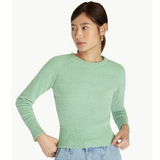 เสื้อสเวตเตอร์ POMELO สีเขียว ผ้านุ่มใส่สบาย ส่งต่อถูกๆจร้า