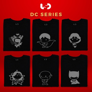 เสื้อยืด BLACK MINIMALIST DC COMICS SHIRT / DC T-SHIRT/SUPERMAN BATMAN THE FLASH WONDER / MARVELเสื้อยืด เสือยืดผู้ชาย