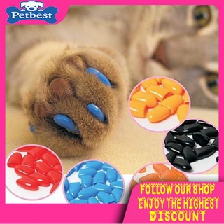 ★〓PetBest〓★20Pcs ฝาปิดเล็บสัตว์เลี้ยงป้องกันรอยขีดข่วนสุนัขป้องกันการบาดเจ็บ Cat Paw Soft Pet แปรงหวีขนสุนัข แปรงหวีขน