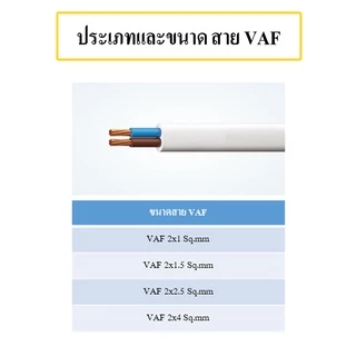 สายไฟบ้าน 1 , 1.5 , 2.5 , 4 VAF มอก. แท้ ปลอดภัย สายไฟ สีขาว สายไฟฟ้า แรงสูง ใช้กับ แอร์ งานแรงสูง คละยี่ห้อมีมอก. AT
