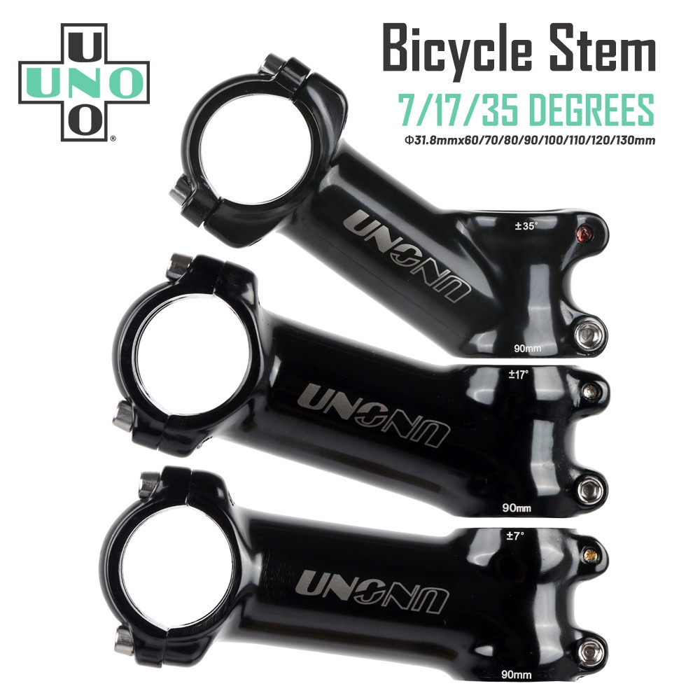 Uno Stem จักรยานเสือภูเขา Stem 7/17/25/35 องศาจักรยาน Handlebar Stem Fit สําหรับ 31.8 มม.Handlebar อ