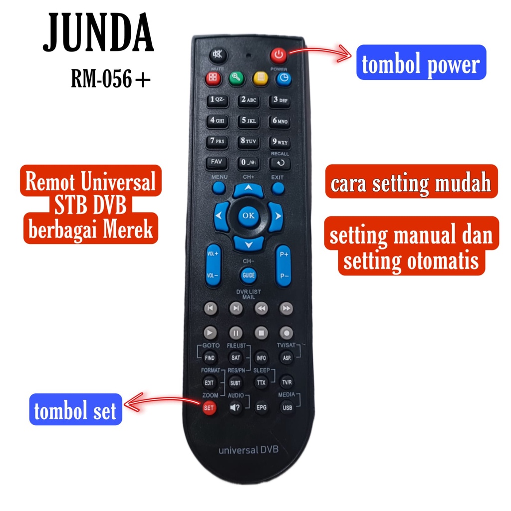 UNIVERSAL RECEIVER Parabolic / STB / SET TOP BOX JUNDA 056 PLUS