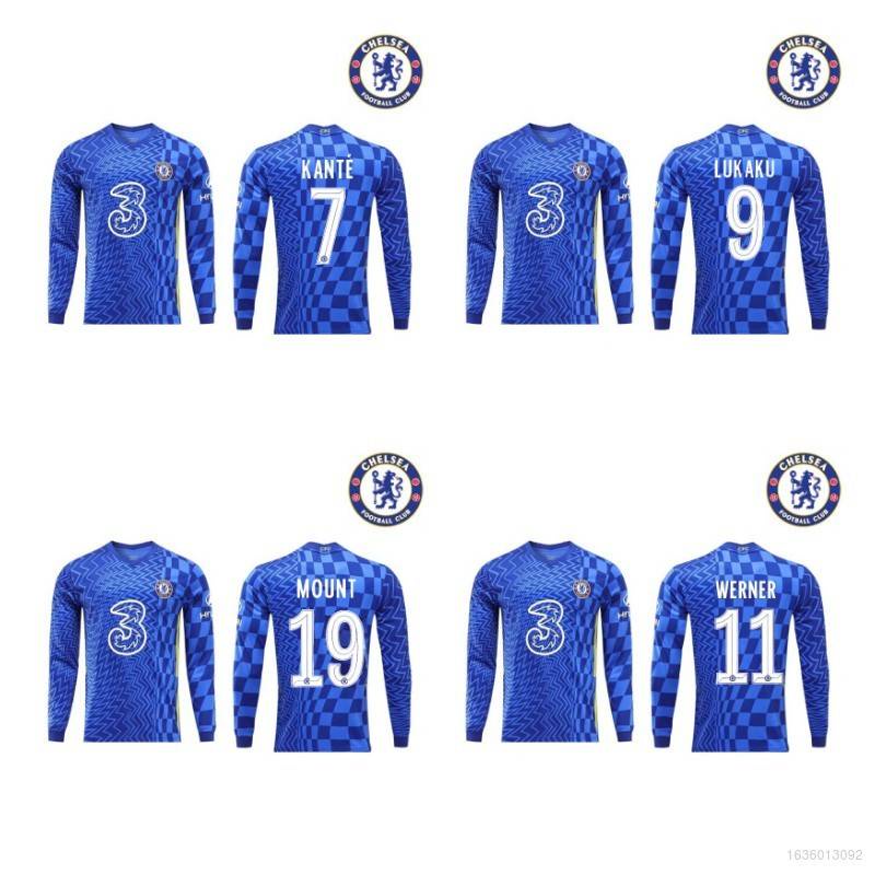 2021-2022 เสื้อยืดกีฬาแขนยาวลายทีมฟุตบอล Chelsea F.C. Home