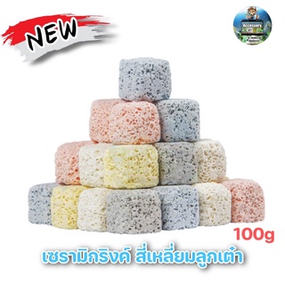 เซรามิกริงค์ สี่เหลี่ยมลูกเต๋า5สีวัสดุกรองตู้ปลา 100g(สินค้าใหม่ล่าสุด)