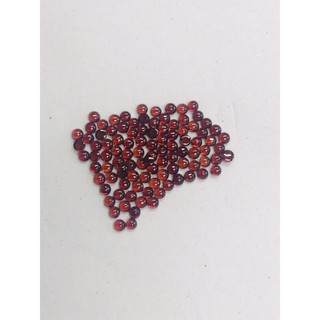 พลอยโกเมน สีแดงแท้ Garnet: 2.5มิล กลม หลังเต่า(หลังเบี้ย)ไม่…