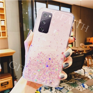 New 2020 เคสโทรศัพท์ Samsung Galaxy S20 FE 5G A42 A21s M51 A01 Core Phone Case Cover Bling Clear Black Green Pink Star Space TPU Soft Casing Samsung Galaxy S20FE