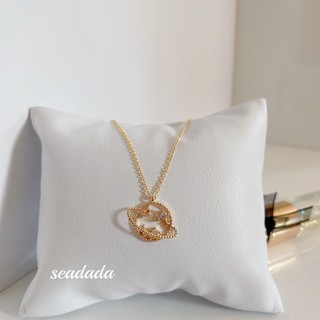 seadada สร้อยคอ 14k Planet zircon pendant necklace