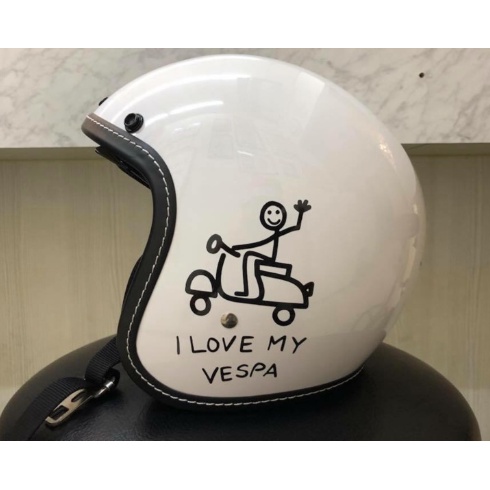 I Love My Vespa Cutting Sticker หมวกกันน็อคมอเตอร์ไซค์