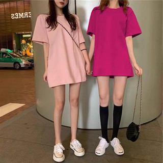 🤩เสื้อยืด oversize สีพื้น ใส่สบายใส่ได้ทุกโอกาส พร้อมส่ง#8588