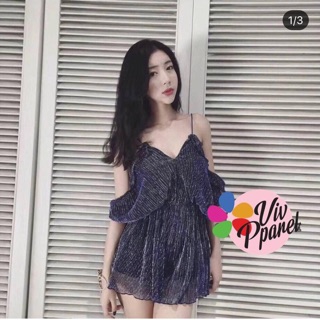 pleated wink playsuit