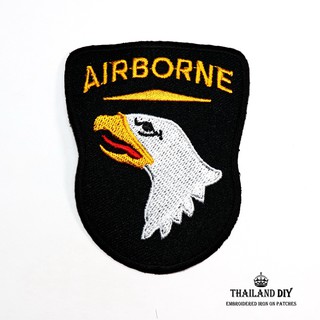 ตัวรีดติดเสื้อ หน่วยทหารพลร่ม กองทัพบก กระโดดร่มชูชีพ Airborne Army WOP Patch งานปัก DIY ตัวรีด อาร์มติดเสื้อ ทหาร ตำรวจ