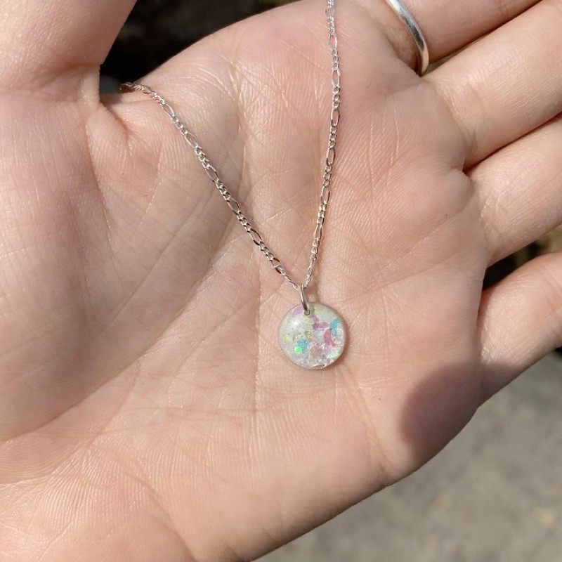 สร้อยคอเงิน จี้ โฮโลแกรม เรืองแสงดาว (handmade aquila.jw) เงินแท้ s925 เครื่องประดับ สร้อยคอ สร้อยเง