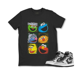 เสื้อยืดแขนสั้น คอกลม ผ้าฝ้ายแท้ พิมพ์ลาย Sesame Street ELMO ELMO Big Bird Doughnut แฟชั่นฤดูร้อน สําหรับผู้ชายS-5XL