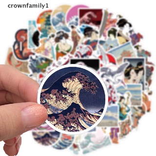 [crownfamily1] สติกเกอร์ฉลาก สไตล์ญี่ปุ่น สําหรับติดตกแต่งสเก็ตบอร์ด ไดอารี่ โทรศัพท์มือถือ Diy 50 ชิ้น