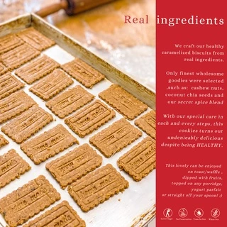 คุกกี้คาราเมลและเครื่องเทศ พร้อมคุกกี้บัตเตอร์ ไร้นมเนย สูตรสุขภาพ Santa's Craft Cookies ขนมคลีน แคลอรี่ต่ำ