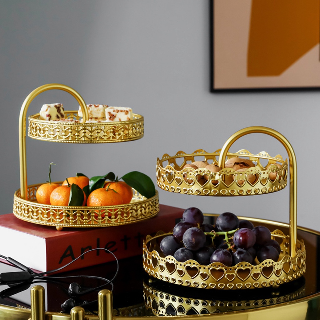 ชั้นวางของ วางขนม สีทอง (MH_060) 2 ชั้น ตกแต่งบ้าน คาเฟ่ ร้านอาหาร - รูปที่ 4