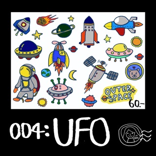 Sticker พร้อมไดคัท ขนาด A6 - 004: UFO