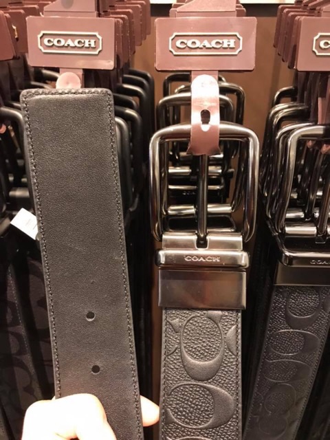 พร้อมส่ง แท้ New Coach เข็มขัดเส้นใหญ่ ผู้ชาย WIDE HARNESS CUT-TO