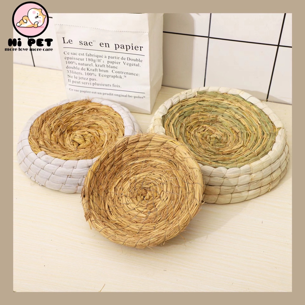🇹🇭พร้อมส่งจากไทย🇹🇭 Bird's nest บ้านนก บ้านหญ้านก รังนกทำจากหญ้า นกแก้วขนาดเล็ก ฟอพัส  เลิฟเบิด หงหยก