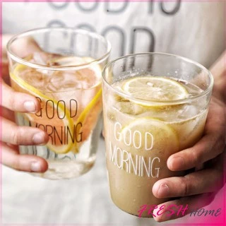 Fresh แก้วกาแฟ สกินตัวหนังสือ Good Moring ดีไซน์เลิศ Breakfast Glass