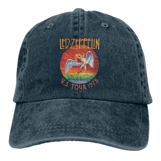 Hnbn พร้อมส่ง หมวกแก๊ป ผ้ายีน ลาย Zeppelin Us Tour 1975 ปรับขนาดได้ สไตล์ฮาราจูกุ