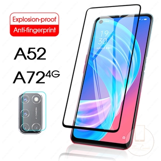 2in1 Tempered Glass Film Carbon Fiber For Oppo Reno 5F A54 Reno 5 A15 Reno4 A53 2020 A12 A35 A33 2020 A52 A11 A31 A9 A5 2020 A7 A12E A92 A72 A5S A3S A11K A37 F9 F11 A1K