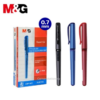 (12 ด้าม) ปากกาเจลปลอก 0.7 มม.ตรา M&amp;G รุ่น AGP13671 expert gel หมึกน้ำเงิน,แดง,ดำ (gel pen) ปากกาเจลยกแพ็ค ปากกาเจล 07