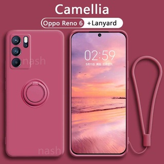 เคสโทรศัพท์มือถือซิลิโคนกันกระแทกพร้อมวงแหวนสําหรับ Oppo Reno6 Pro Reno6 7Pro 5G Reno 5 Pro 5Pro