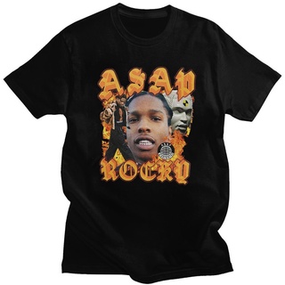 [S-5XL] ขายดี เสื้อยืดแขนสั้น พิมพ์ลายตลก Asap Rocky สไตล์ฮิปสเตอร์ เรโทร แฟชั่นคู่รัก สําหรับผู้ชาย และผู้หญิง