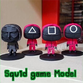 Model Squid gameโมเดลเรซิ่นพร้อมฐาน Squid game ผู้คุมและ Boss