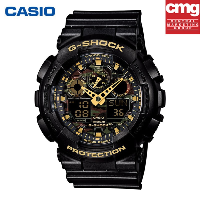 ของแท้100%[Casio] G-SHOCK นาฬิกาข้อมือผู้ชาย dual display (GA-100CF-1A9) |  Shopee Thailand