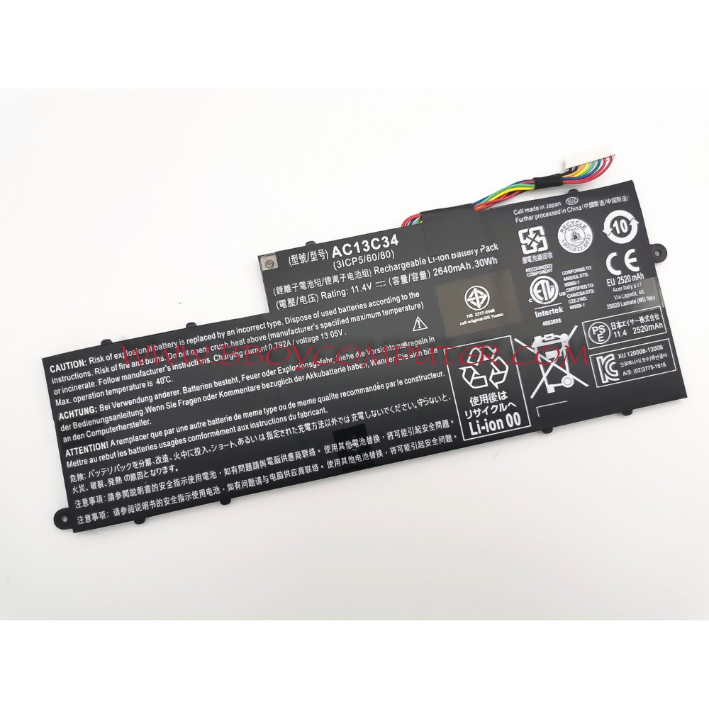 ACER Battery แบตเตอรี่ ACER Aspire AC13C34 V5-122P V5-132 V5-132P E3-111 E3-112 ES1 ES1-111 ES1-420 