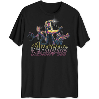 [S-5XL]เสื้อยืดแขนสั้นลําลอง ผ้าฝ้าย ระบายอากาศได้ดี พิมพ์ลายกราฟิก Marvel New Avengers Infinity WAR สีดํา สําหรับผู้ชาย