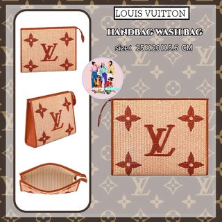 หลุยส์วิตตอง  LOUIS VUITTON  26 กระเป๋าผ้าคลัตช์คลาสสิกทอ/กระเป๋าสุภาพสตรี/กระเป๋าถือ/รูปแบบล่าสุด/ของแท้ 100%