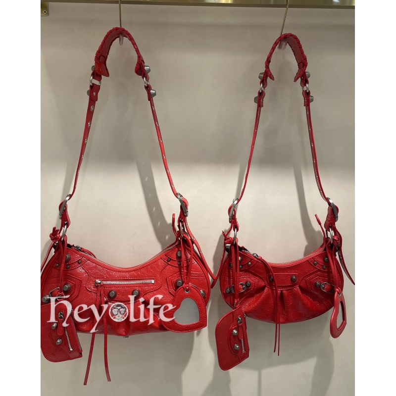 leather BA- Le Cagole half-crescent dumpling bag under the armpit shoulder messenger bag large size cowhide women bag UKW8
